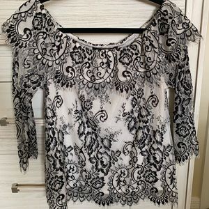 Lace off the shoulder blouse